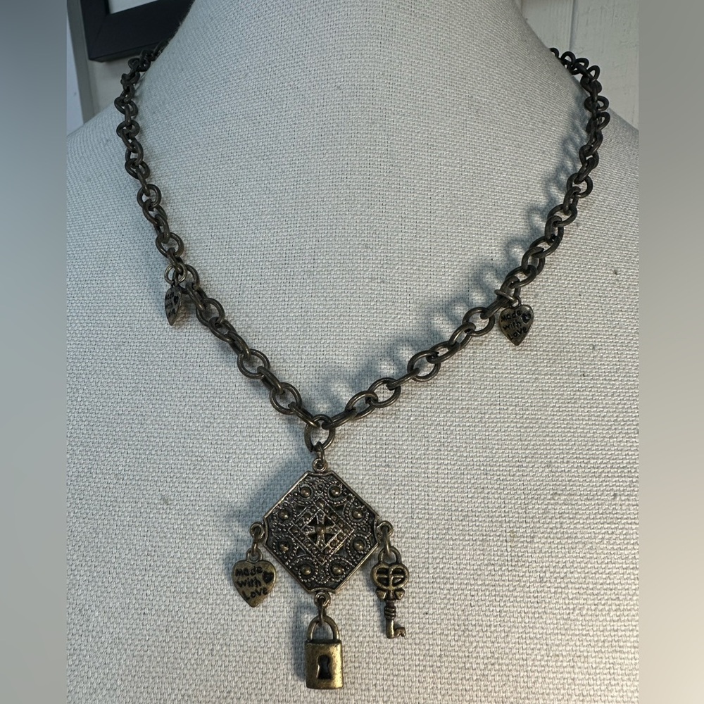 Made with Love charm toggle necklace